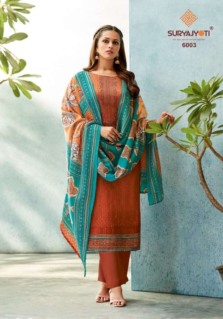 Suryajyoti Shaded Vol 6 Pure Cotton With Neck Embroidery On Wholesale