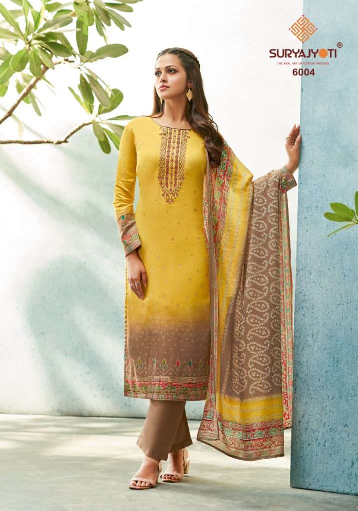Suryajyoti Shaded Vol 6 Pure Cotton With Neck Embroidery On Wholesale