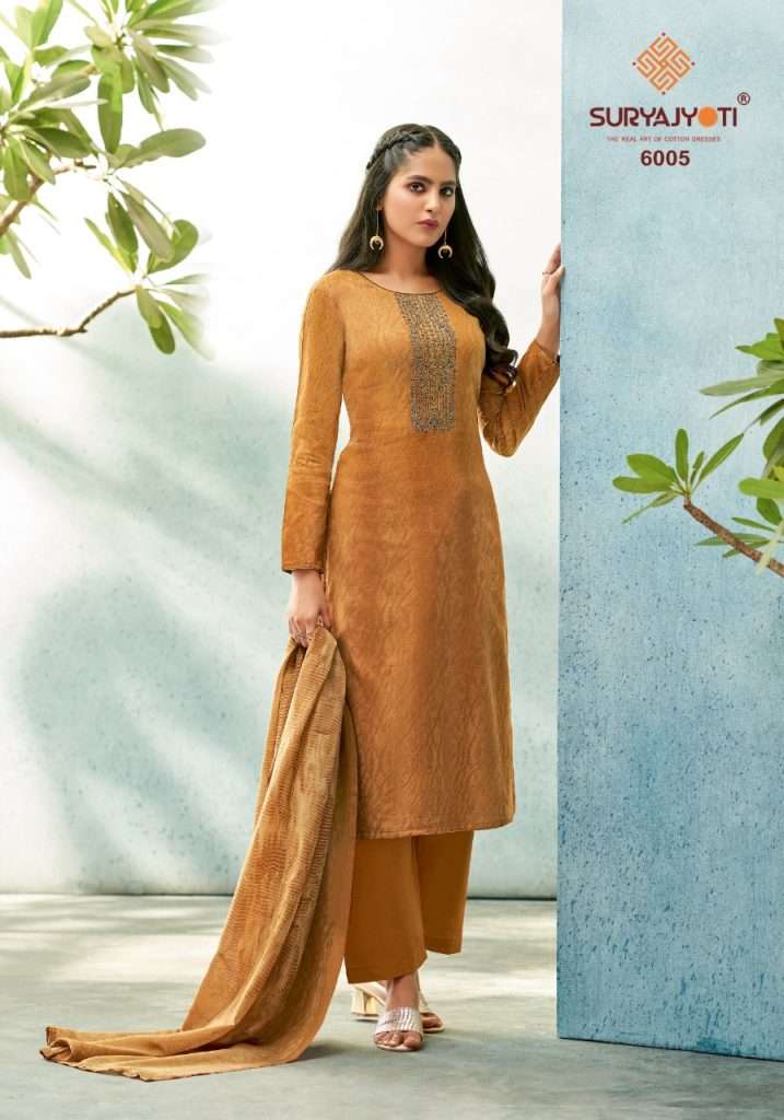 Suryajyoti Shaded Vol 6 Pure Cotton With Neck Embroidery On Wholesale