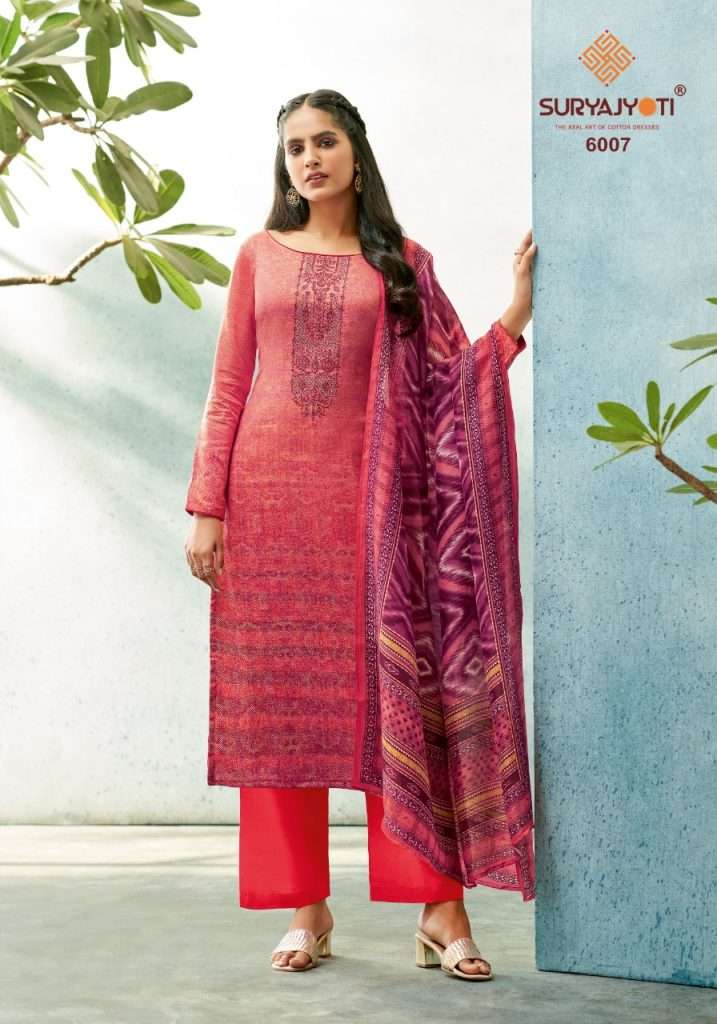 Suryajyoti Shaded Vol 6 Pure Cotton With Neck Embroidery On Wholesale