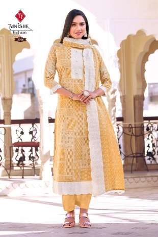 Tanishk Falak Vol-4 Pure Cotton Kurti Bottom With Dupatta On Wholesale