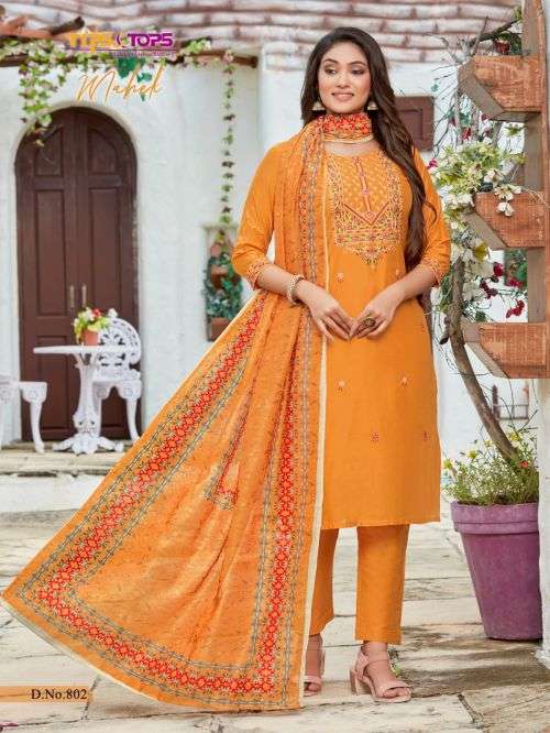 Tips And Tops Mahek Vol 8 Fancy Kurti With Bottom Dupatta On Wholesale