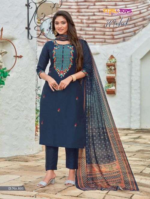 Tips And Tops Mahek Vol 8 Fancy Kurti With Bottom Dupatta On Wholesale