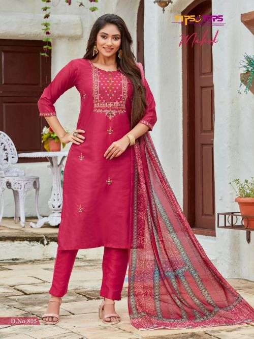 Tips And Tops Mahek Vol 8 Fancy Kurti With Bottom Dupatta On Wholesale