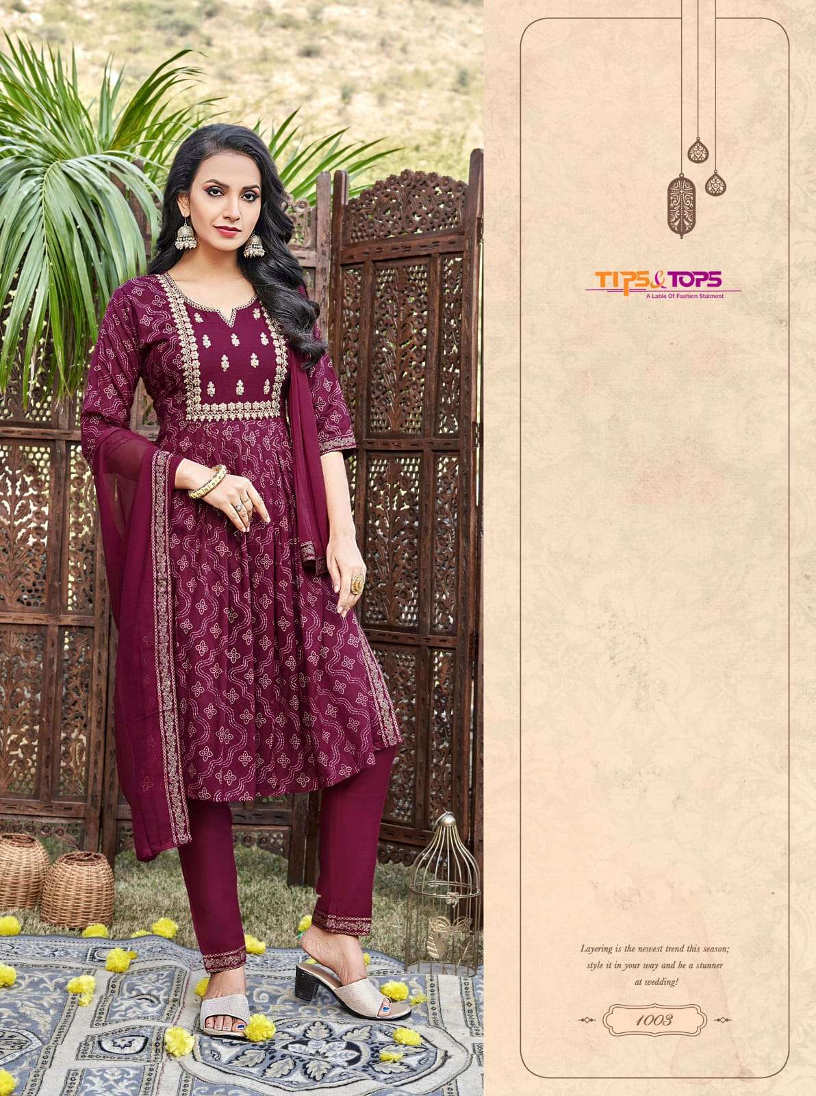 Tips And Tops Nyra Heavy Rayon Anarkali Kurti Collection On Wholesale