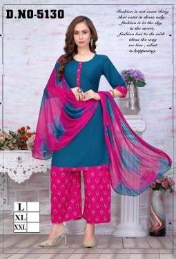 Trendy Misty V 5 Fancy Kurti With Bottom Dupatta On Wholesale