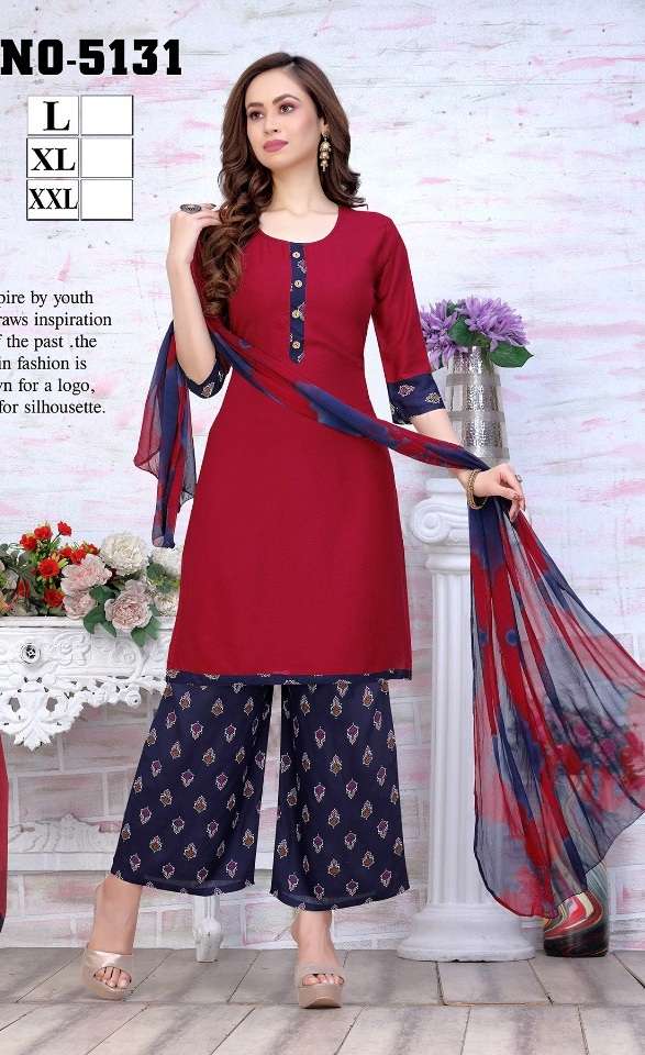 All Season Designer Pure Maslin Heavy Digital Print Kurti & Palazzo -  Absolutely Desi