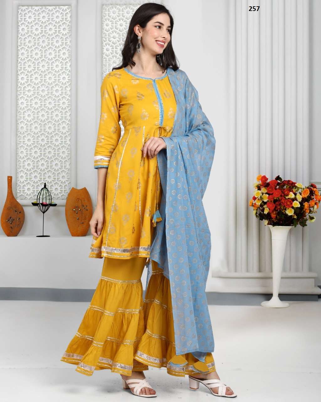 Trendy Printed 107 Fancy Kurti Bottom With Dupatta Collection On Wholesale