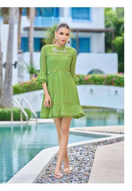 Vamika NX Tunic Vol-1 Elegant Designer Georgette Short Top On Wholesale