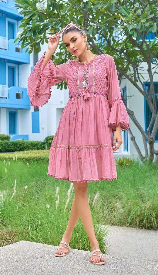 Vamika NX Tunic Vol-1 Elegant Designer Georgette Short Top On Wholesale