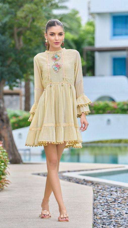Vamika NX Tunic Vol-1 Elegant Designer Georgette Short Top On Wholesale