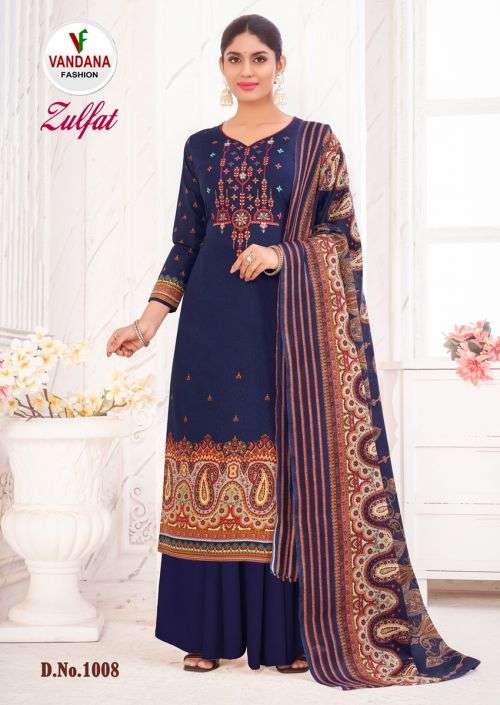 Vandana Zulfat Vol 1 Fancy Cotton Dress Material Collection On Wholesale
