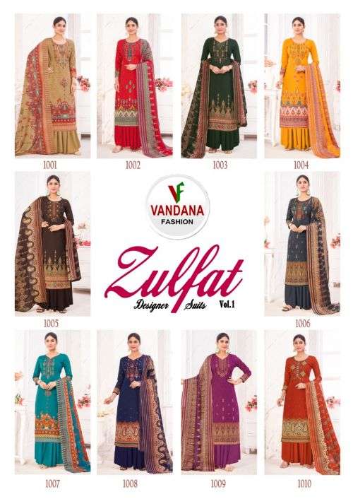 Vandana Zulfat Vol 1 Fancy Cotton Dress Material Collection On Wholesale