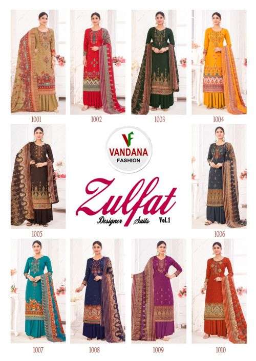 Vandana Zulfat Vol 1 Fancy Cotton Dress Material Collection On Wholesale