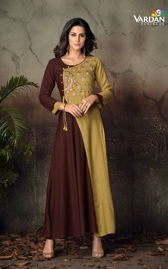 Vardan Gulnaz Vol - 2 Heavy Rayon Designer Long Kurti On Wholesale