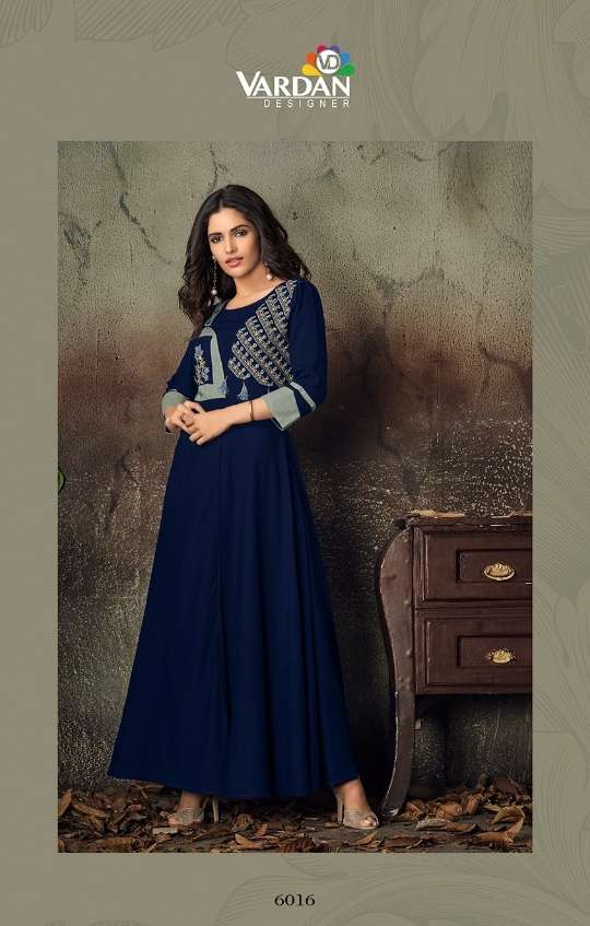 Vardan Gulnaz Vol - 2 Heavy Rayon Designer Long Kurti On Wholesale