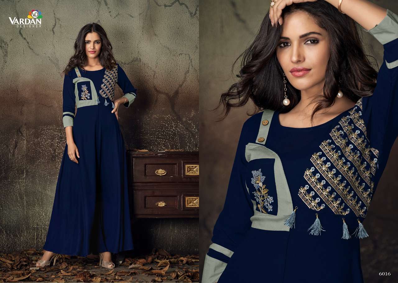 Vardan Gulnaz Vol - 2 Heavy Rayon Designer Long Kurti On Wholesale