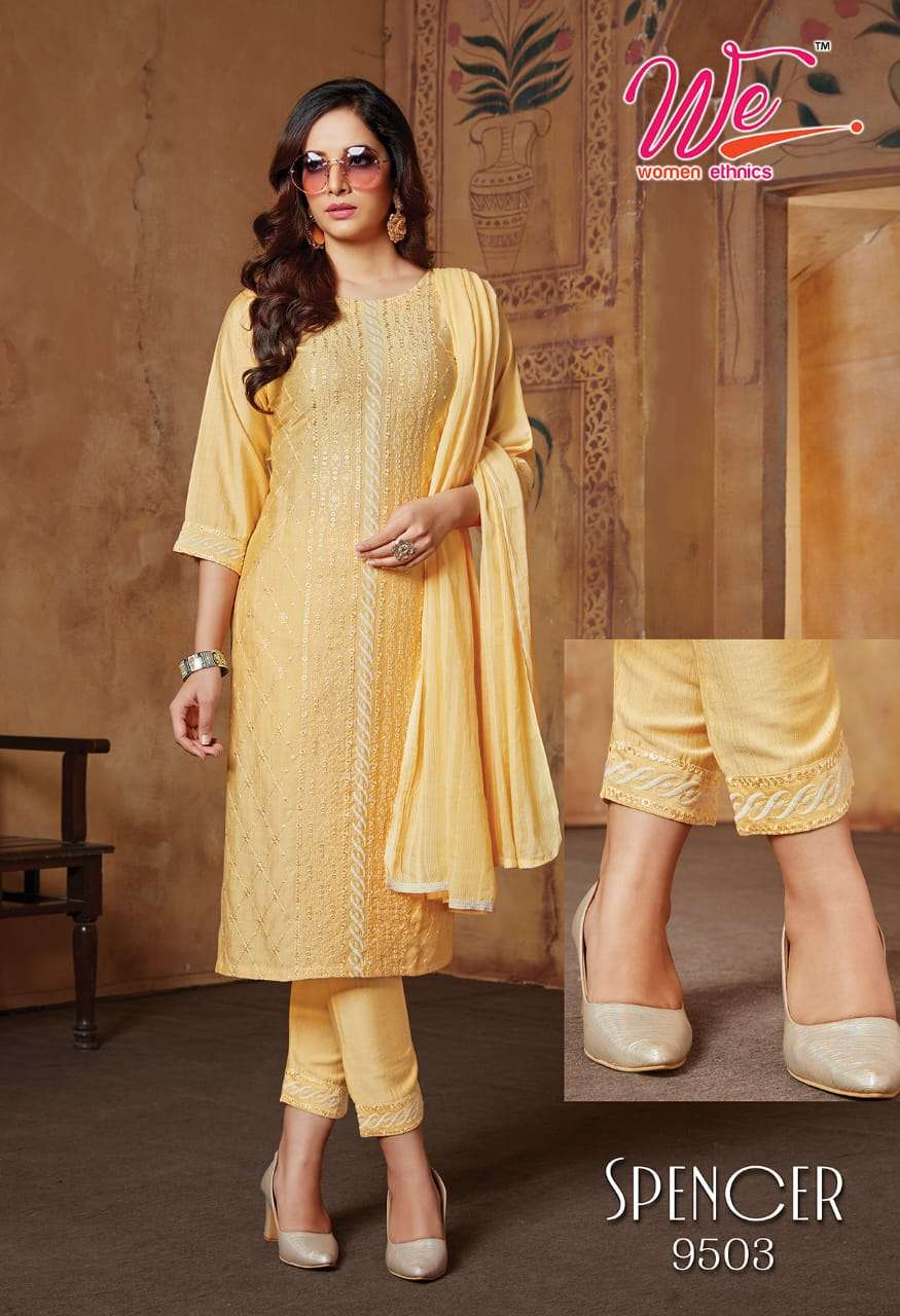We Ethenic Spencer Kurti Pant Dupatta On Wholesale 