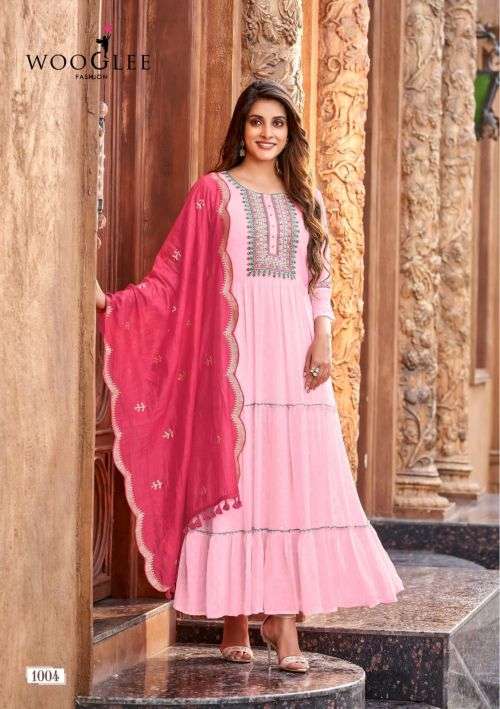 Wooglee Riyasat Fancy Wear Kurti With Dupatta On Wholesale