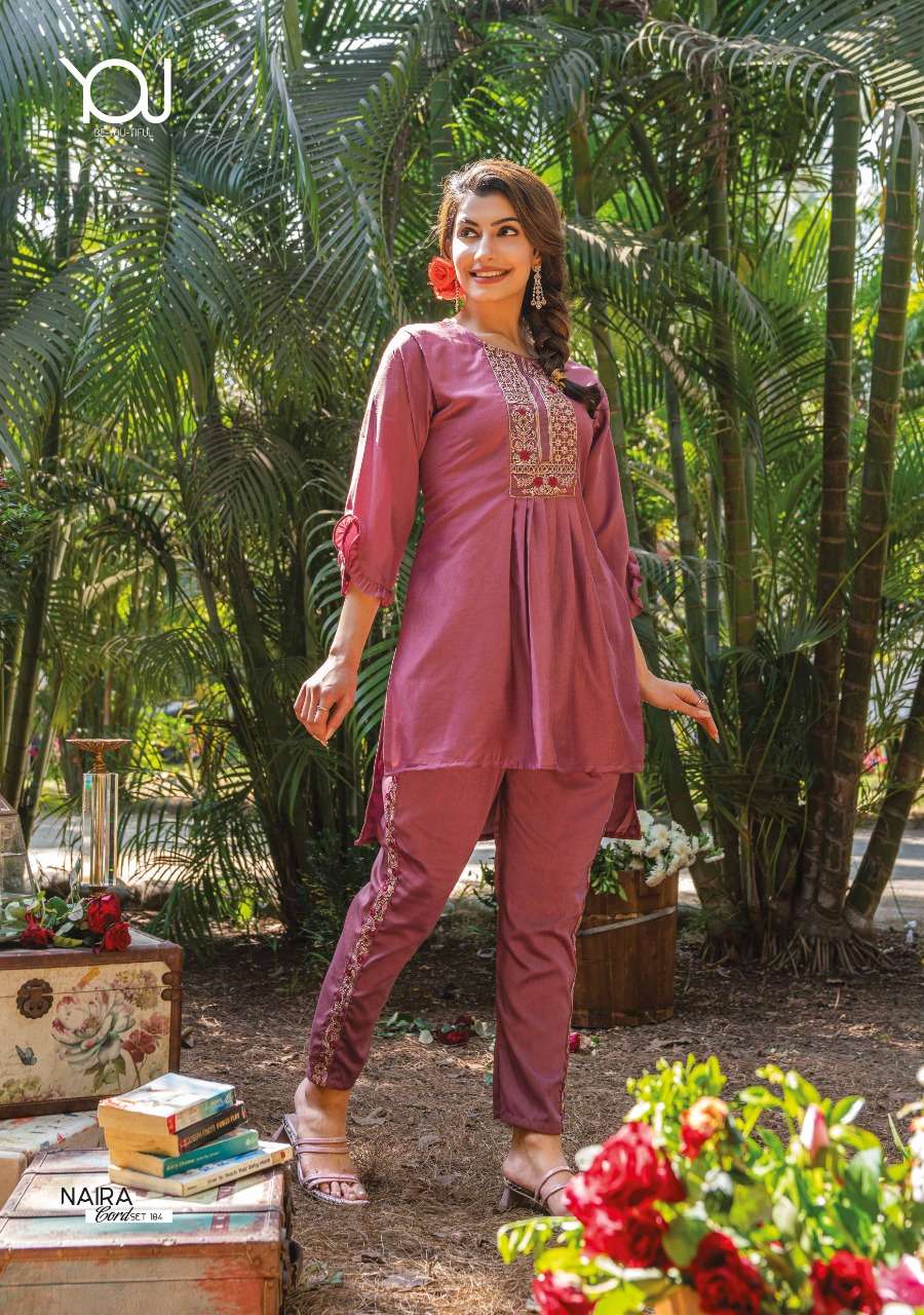 You Launch Super Fancy Naira Cord Set Kurti With Pant Catalog On Wholesale