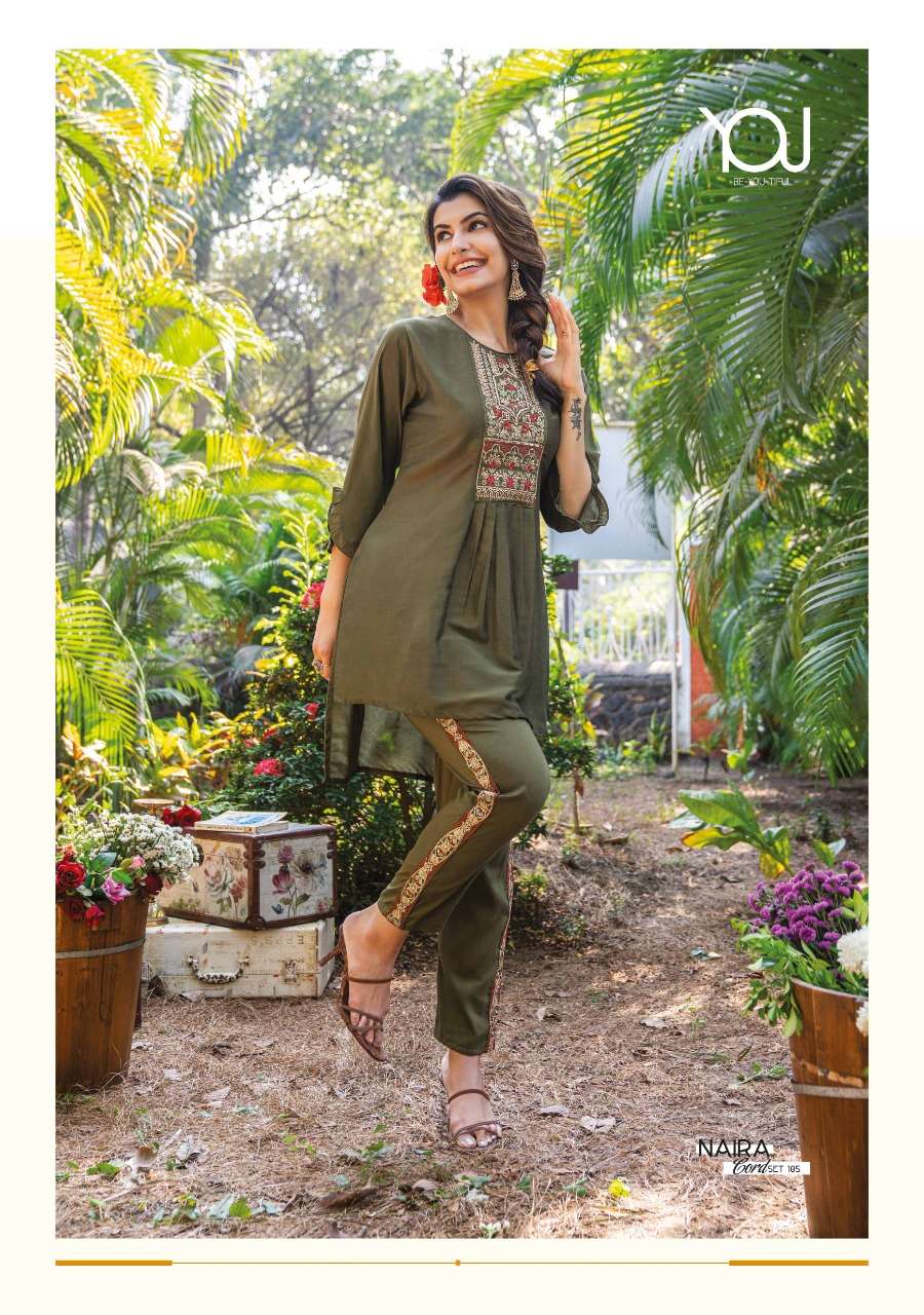 You Launch Super Fancy Naira Cord Set Kurti With Pant Catalog On Wholesale