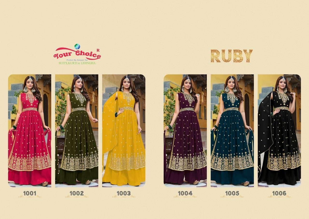  Your Choice Ruby Wedding Wear Designer Suit Collection On Wholesale