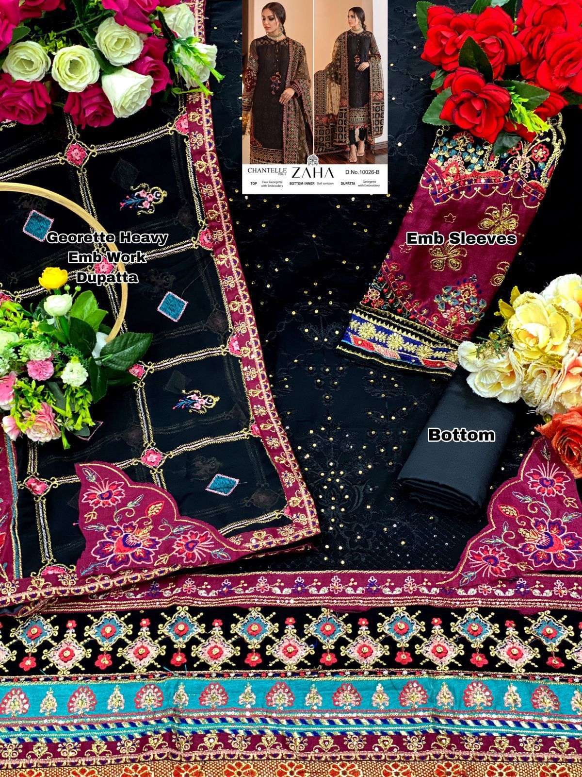 Zaha Chanterelle Vol 1 Georgette With Heavy Embroidery On Wholesale