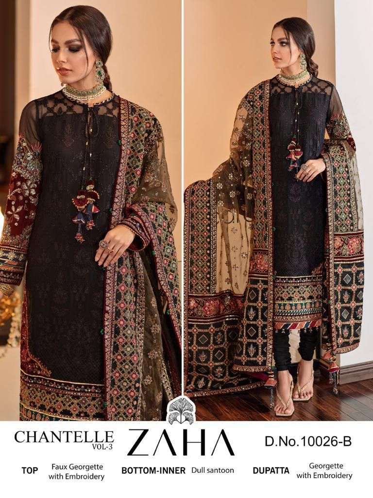 Zaha Chanterelle Vol 1 Georgette With Heavy Embroidery On Wholesale