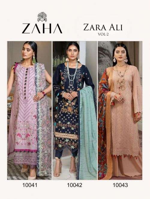Zaha Zara Ali Vol 2 Designer Pakistani Suit Collection On Wholesale