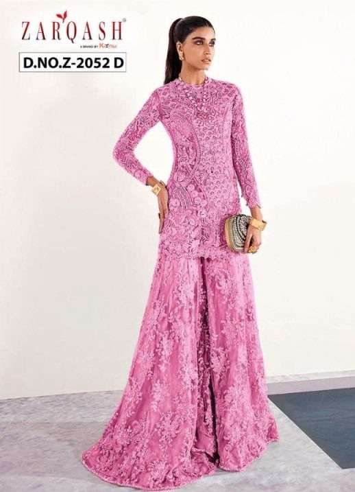 Zarqash Amalia Z-2052 Butterfly Net Heavy Embroidered With Moti Work On Wholesale