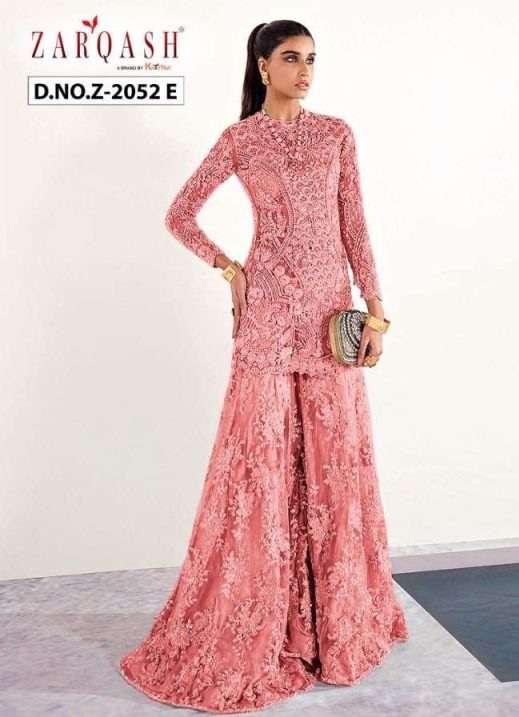 Zarqash Amalia Z-2052 Butterfly Net Heavy Embroidered With Moti Work On Wholesale