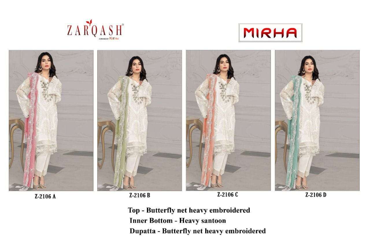 Zarqash Mirha Z 2106 Pakistani Salwar Kameez On Wholesale