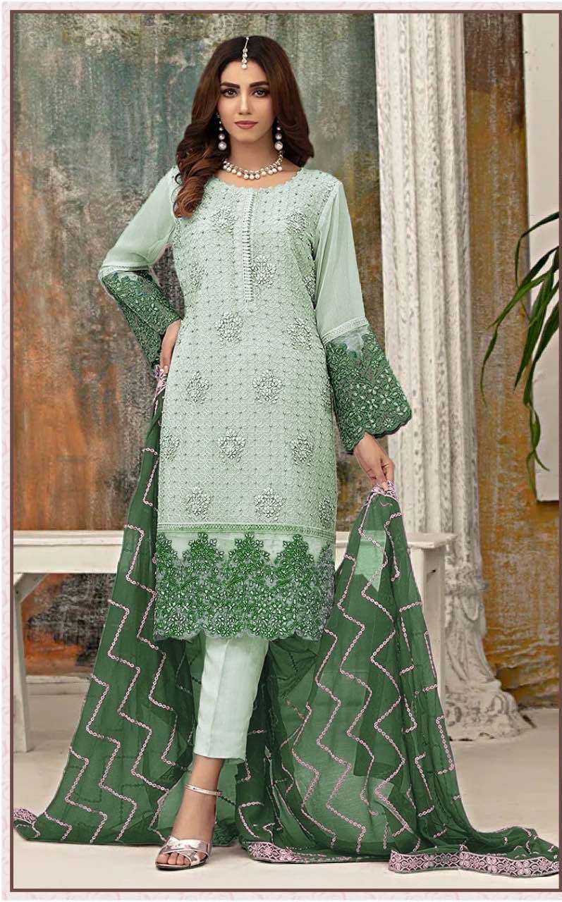 Zarqash Pakistani Suits Georgette Embroidery With Hand Work On Wholesale