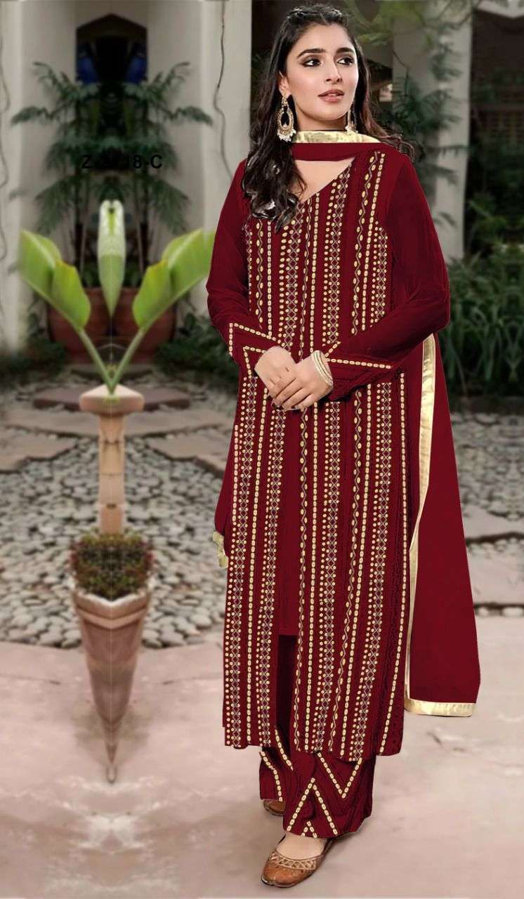 Zarqash Sana Safinaz Vol 4 Z-2118 Designer Faux Georgette Suit On Wholesale