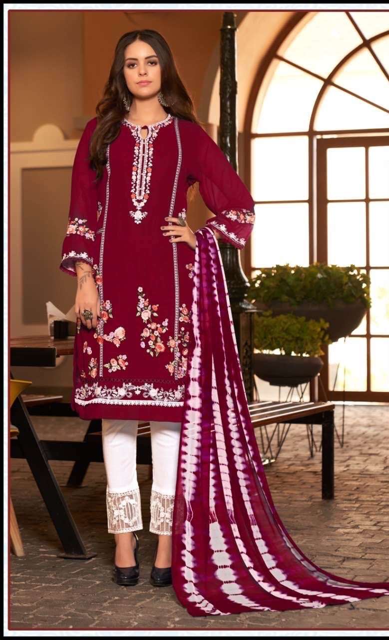 Zarqash Z 111 Ready Made  Fox Georgette With Embroidery Collection On Wholesale  