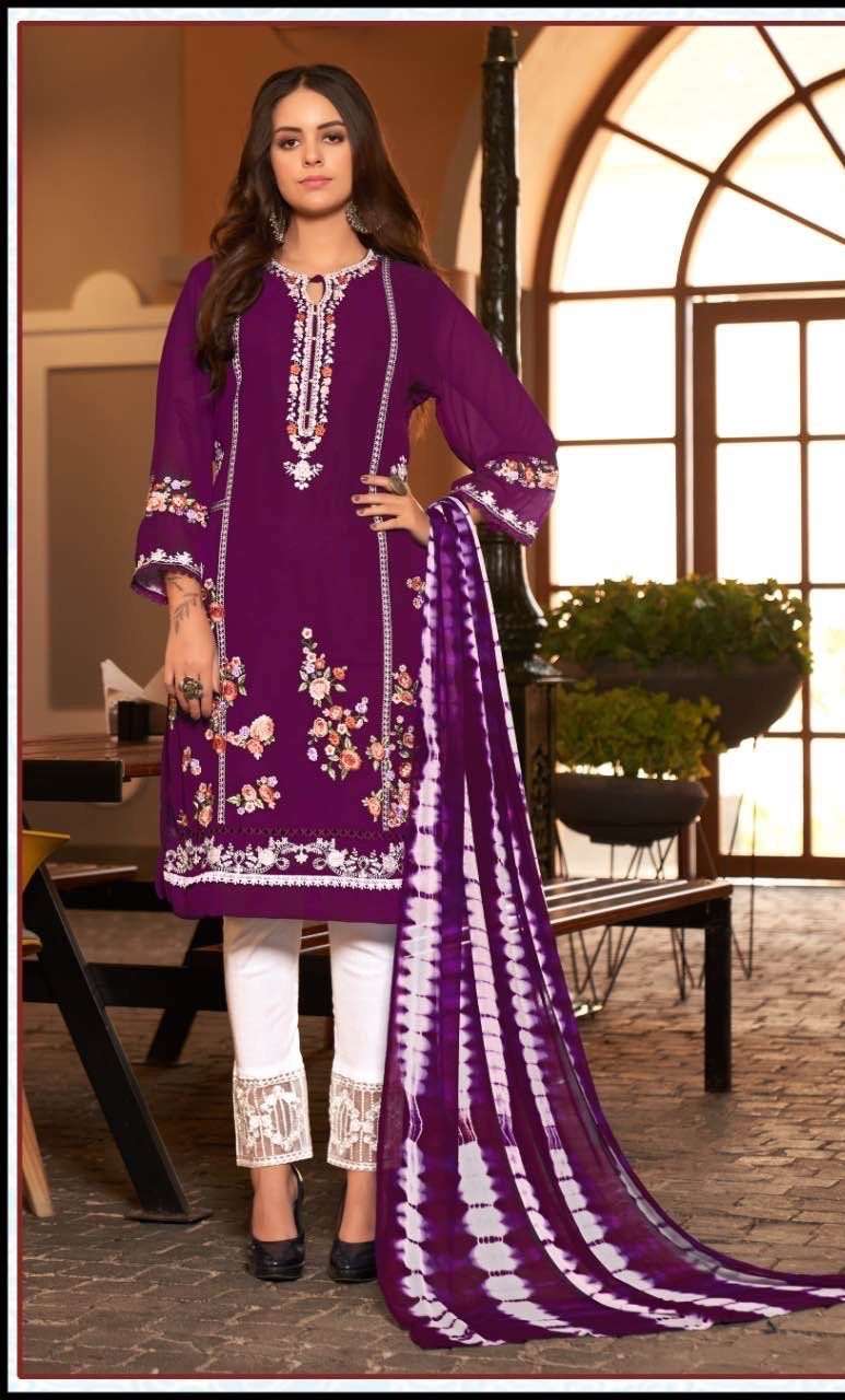 Zarqash Z 111 Ready Made  Fox Georgette With Embroidery Collection On Wholesale  