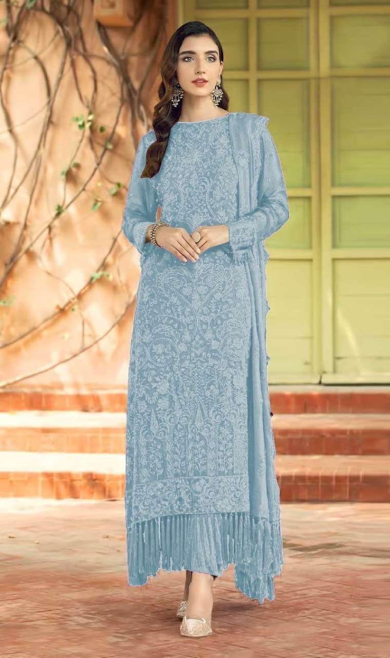 Zarqash Z - 3009 E to H Georgette Embroidery Pakistani Suits On Wholesale