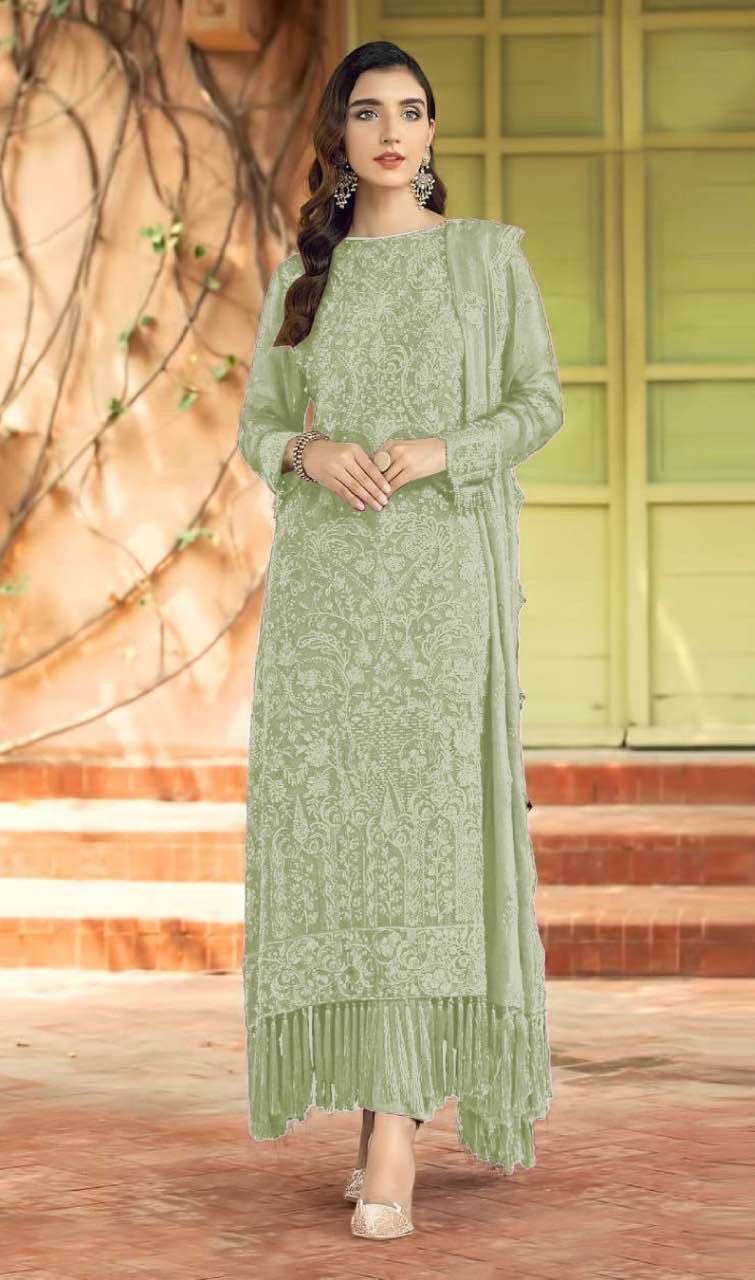 Zarqash Z - 3009 E to H Georgette Embroidery Pakistani Suits On Wholesale