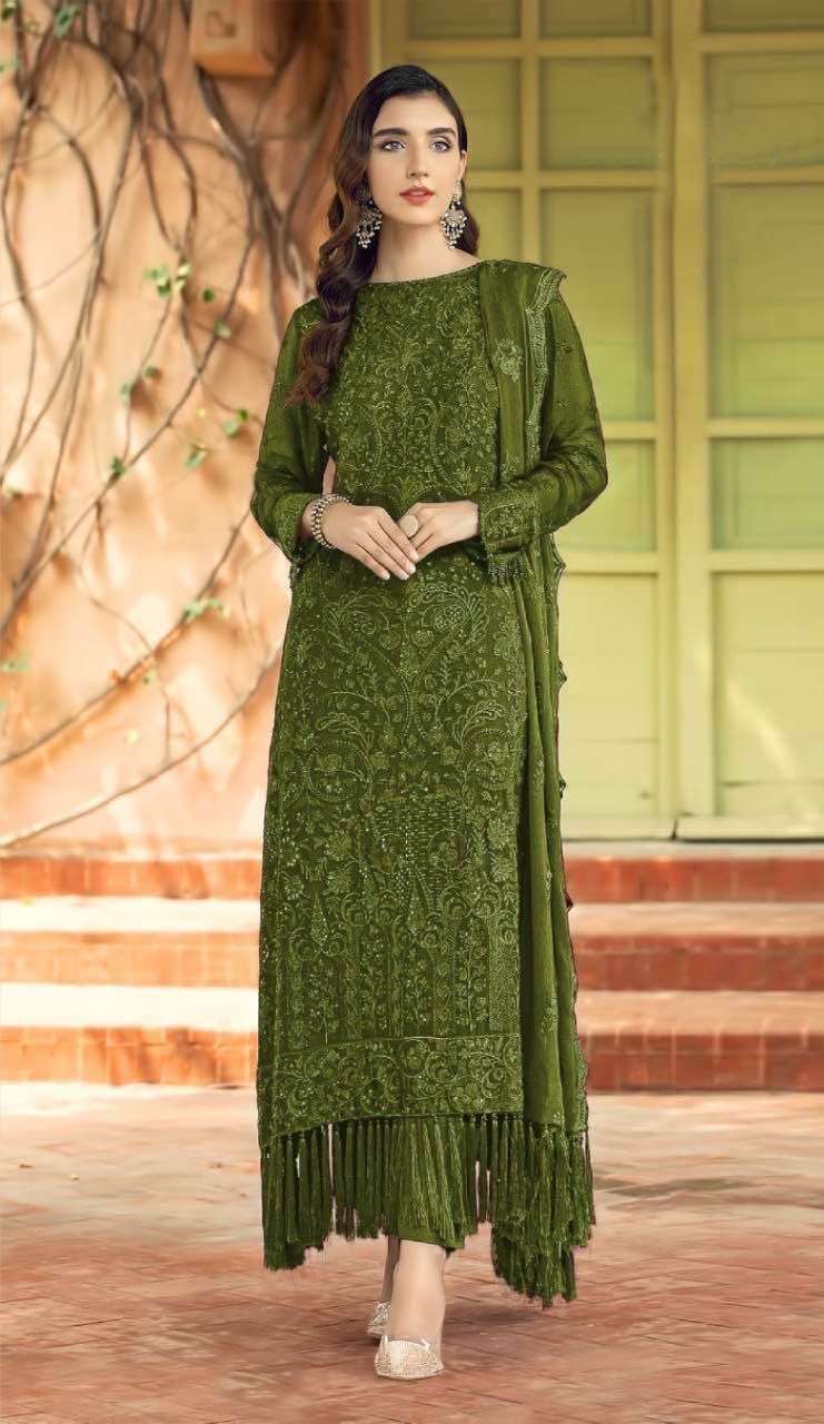Zarqash Z - 3009 Georgette Embroidery Pakistani Suits On Wholesale