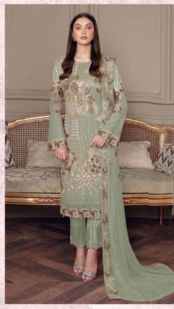 Zarqash Z-3015 Fox Georgette Pakistani Suits On Wholesale