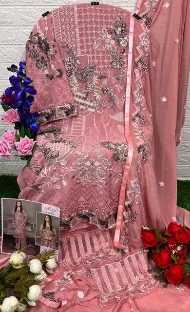 Zarqash Z-3015 Fox Georgette Pakistani Suits On Wholesale