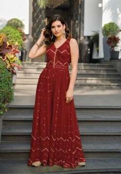 Zaveri Jump Suit Colored 2 New Stylist Wear Collection On Wholesale
