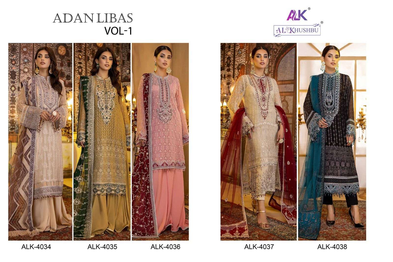  Alk Khushbu Adan Libas Vol 1 Embroidered Pakistani Suit On Wholesale