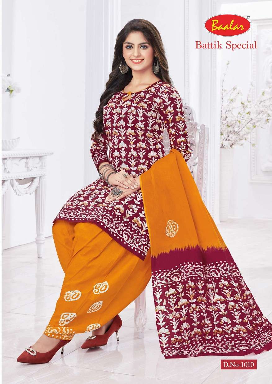  Baalar Batik Special Vol-1 Pure Cotton Printed Top Bottom With Dupatta On Wholesale
