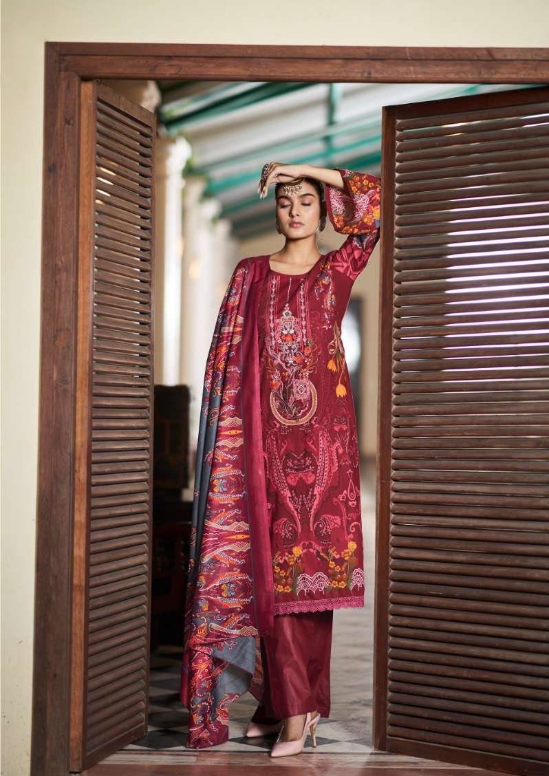   Kesari Fida Karachi Print Pure Lawn Cotton Dress Material On Wholesale