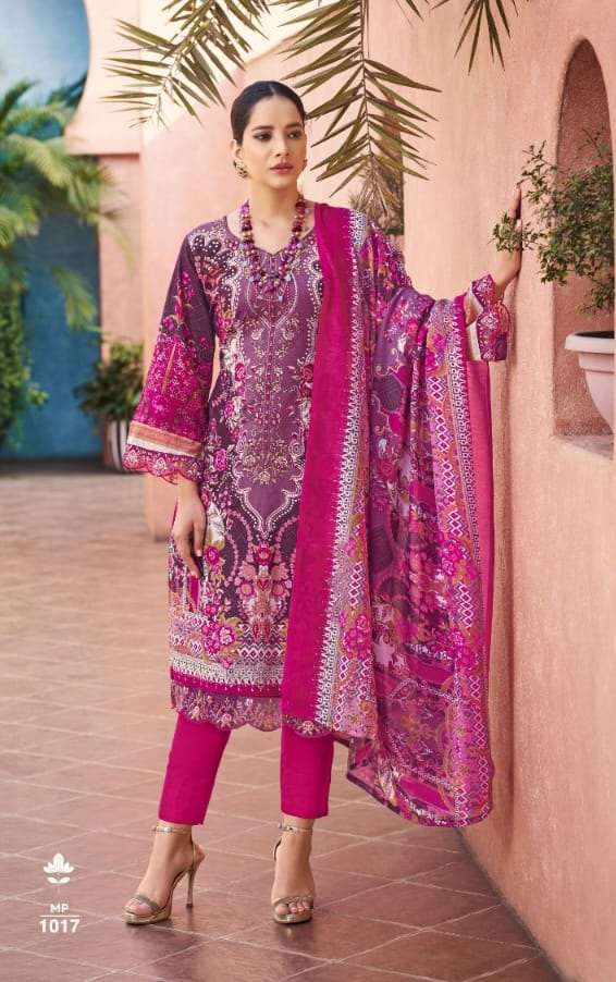  Levisha Mehefuz Vol 3 Satin Cotton Pakistani Print with Fancy Self Embroidery Designer Dress Material On Wholesale