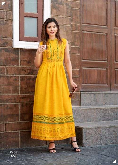  Rangjyot Charvi 2 Classic Wear Long Anarkali Kurti On Wholesale
