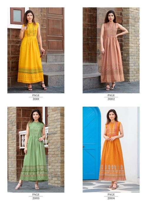  Rangjyot Charvi 2 Classic Wear Long Anarkali Kurti On Wholesale
