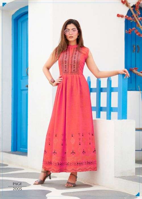  Rangjyot Charvi 2 Classic Wear Long Anarkali Kurti On Wholesale