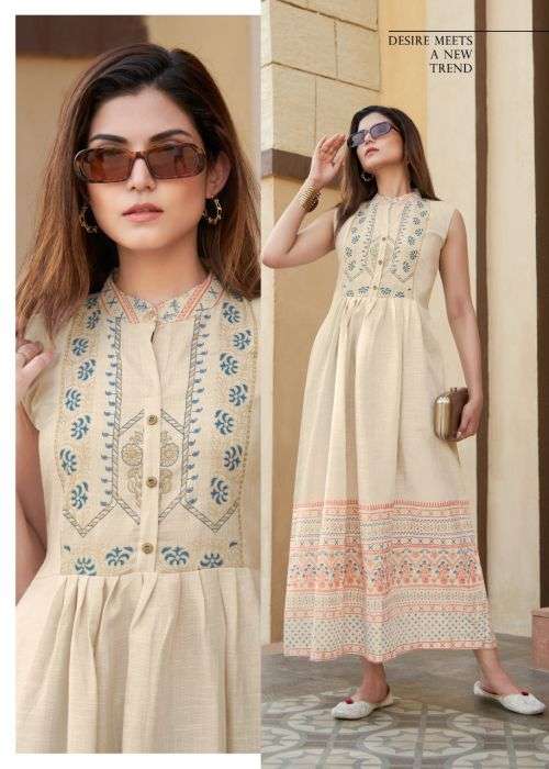  Rangjyot Charvi 2 Classic Wear Long Anarkali Kurti On Wholesale